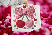 Crochet Valentines Day Cherry PNG, an Illustration by CraftArtStudio (Thumbnail 1 of 4)