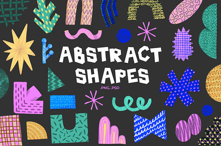 Abstract shapes seamless patterns