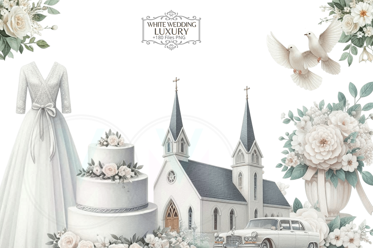 WHITE WEDDING Luxury - Bundle 180, a Person Illustration by VM PARTYS  BY TAIRUMA (Photo 3 of 10)