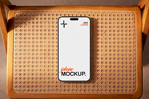 Vintage Chair Top iPhone Mockup, an iPhone Mockup by Templeste