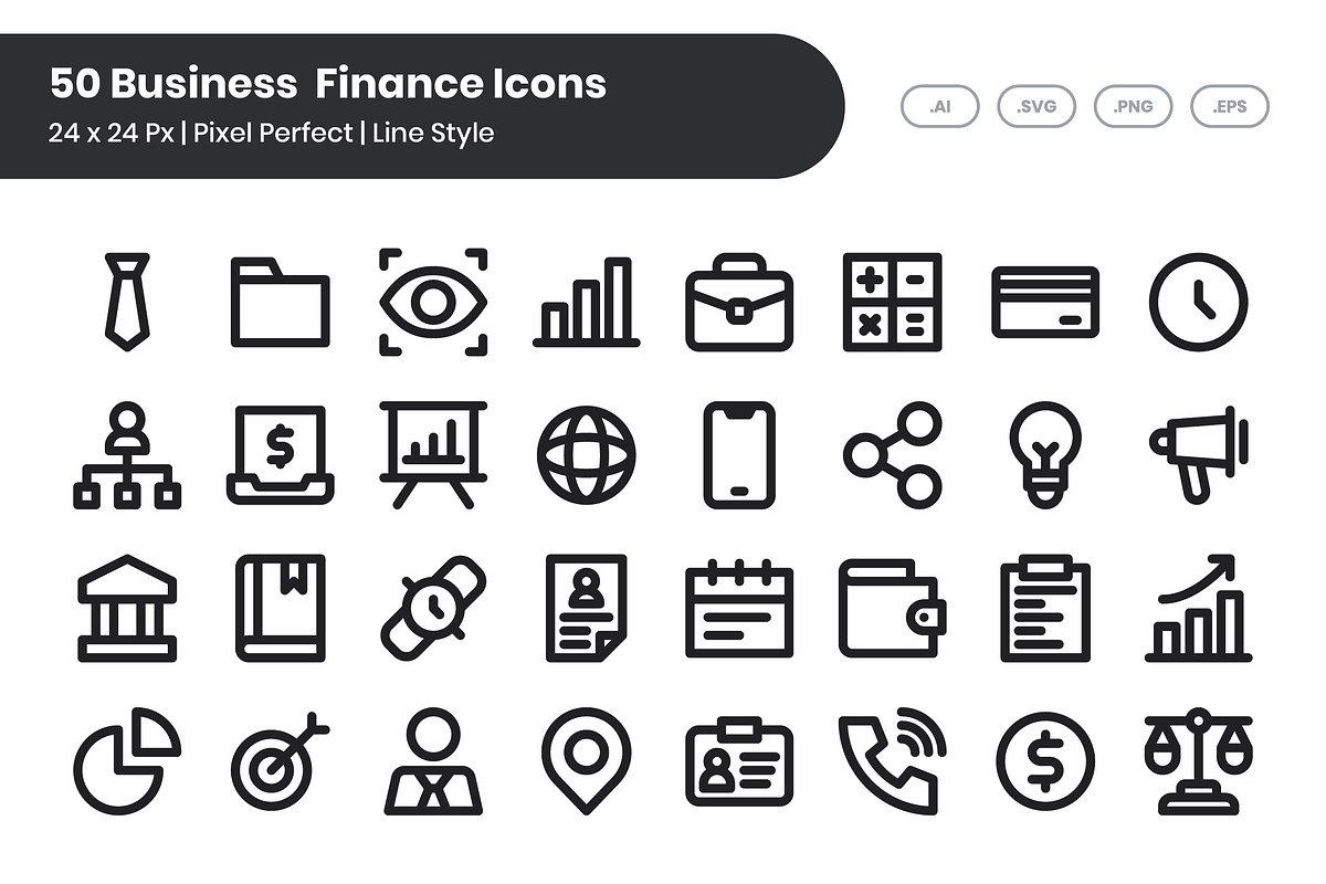 50 Business Finance - Line, an Outline Icon by Kmg Design (Photo 1 of 2)