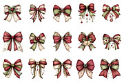Whimsical Christmas Coquette Bow Cli, an Illustration by designcity5 (Thumbnail 2 of 5)