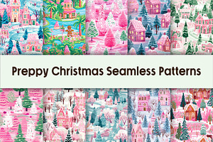 Preppy Christmas Digital Papers