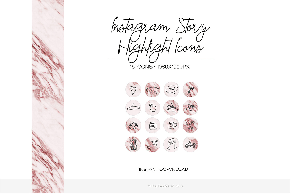 16 Instagram Stories Highlight Icons, a Social Media Template by The Brand Pub (Photo 1 of 3)