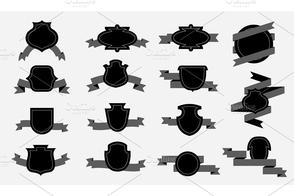 Badge Set Design featuring a, an Object Illustration by the8monkey
