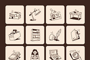Library Drawing Illustration Set, an Outline Icon by Vectors Market (Thumbnail 7 of 8)