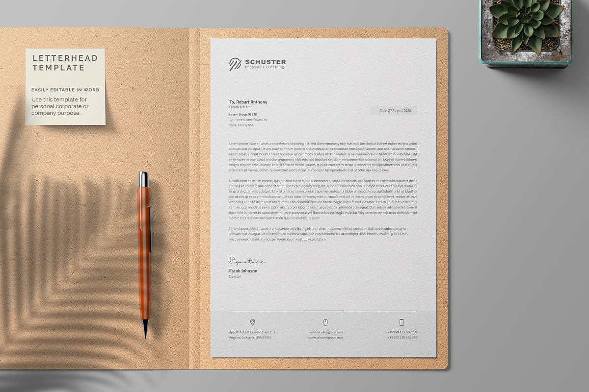Letterhead Word Template, a Stationery Template by TelaTemplates (Photo 3 of 6)