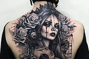 Gothic Girls tattoo flash bundle, a Brush Add-On by ProcreateInk (Thumbnail 3 of 11)