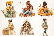 Watercolor Autumn Girl Clipart, an Illustration by Libby Wishes (Thumbnail 4 of 5)