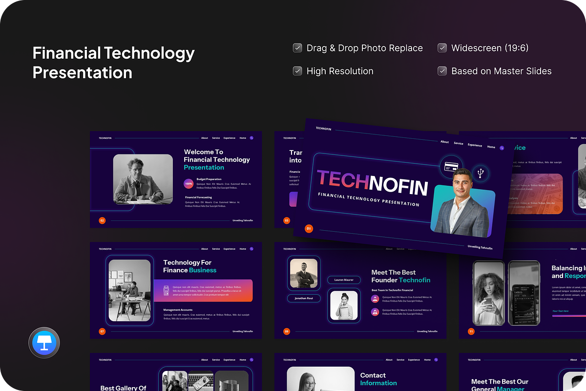 Financial Technology Keynote, a Presentation Template by SquidPixey (Photo 1 of 6)