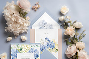 Watercolor blue hydrangea clipart, a Seasonal Illustration by MariGraphic boutique (Thumbnail 3 of 8)
