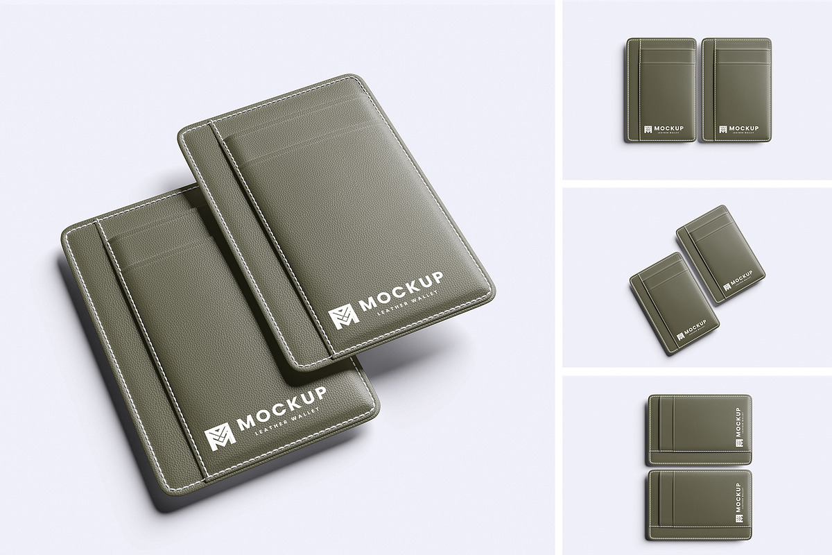 Elegant Wallet Mockup, a Merchandise Mockup by Pikachudesign (Photo 1 of 5)