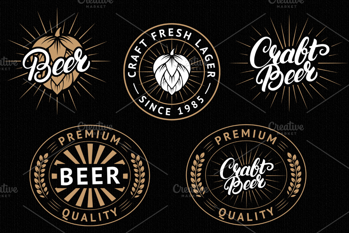 Set craft beer logo & labels., a Branding & Logo Template by SiberianArt (Photo 2 of 7)