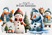 Hand Drawn Style Cartoon Snowman, a Seasonal Illustration by Rose Art (Thumbnail 1 of 4)
