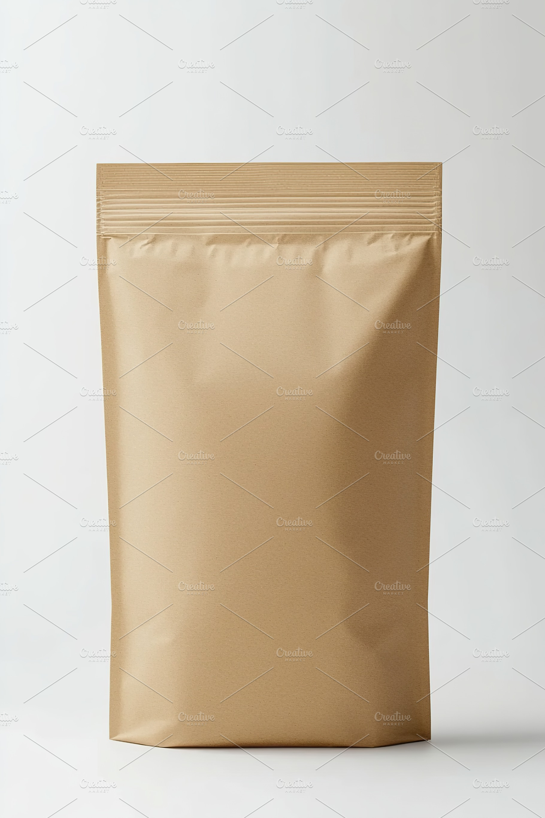 Craft brown bag packaging with ziplock, a Background Photo by AlyaAnd