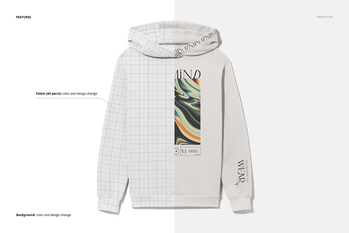 Oversized Hoodie With Hood Mockup, a Hoody Mockup by creatsy5 (Photo 3 of 17)