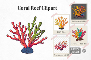 Coral Reef Clipart, a Graphic by Artnoy