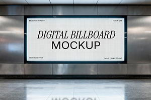 Digital Screen Mockup Metallic Wall, an Advertising Mockup by rodrigofkaminski