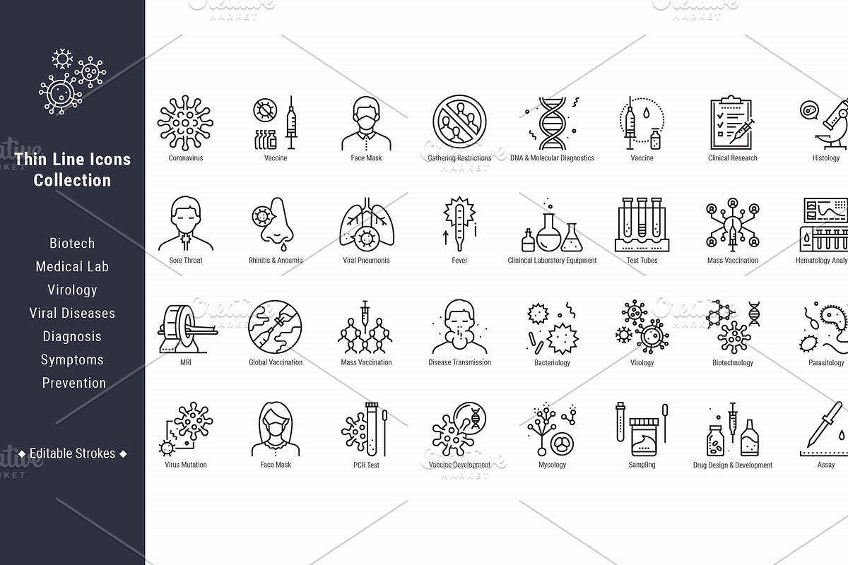 Viral Disease Vaccine, Medicine Icon, an Outline Icon by Nuburu (Photo 2 of 3)