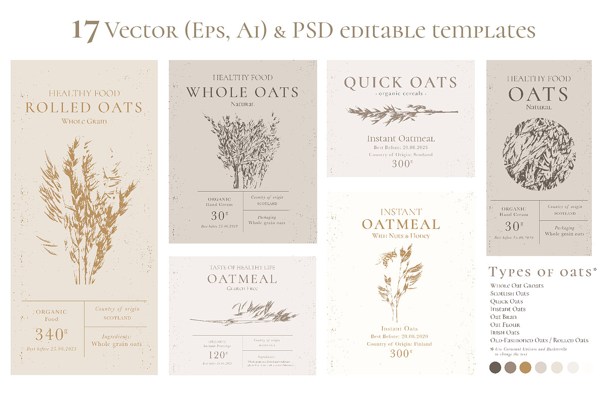 OAT Labels. Vector & PSD Design Kit, a Templates & Theme by Lumitar (Photo 5 of 9)