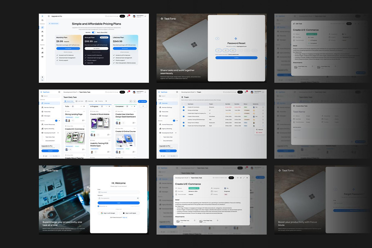 TaskTonic UI Kit Task Management UI, an UI Kit Template by Lumina_ui_ux202 (Photo 4 of 7)