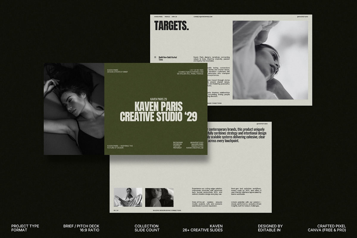 Business Pitch Deck Canva Slides, a Presentation Template by Crafted Pixel (Photo 1 of 10)