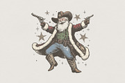 Cowboy Santa PNG, Western Christmas, an Illustration by SharpMarketplace (Thumbnail 1 of 3)