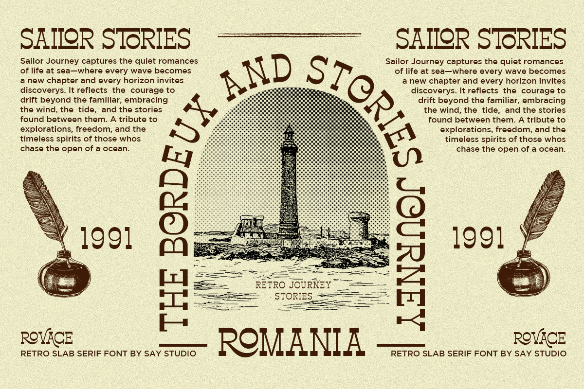 Rovace - Retro Slab Serif Font, a Slab Serif Font by RagamKata (Photo 3 of 11)