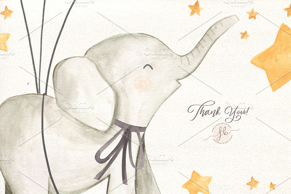 Baby Elephants, an Animal Illustration by Flora+Bear (Photo 6 of 6)