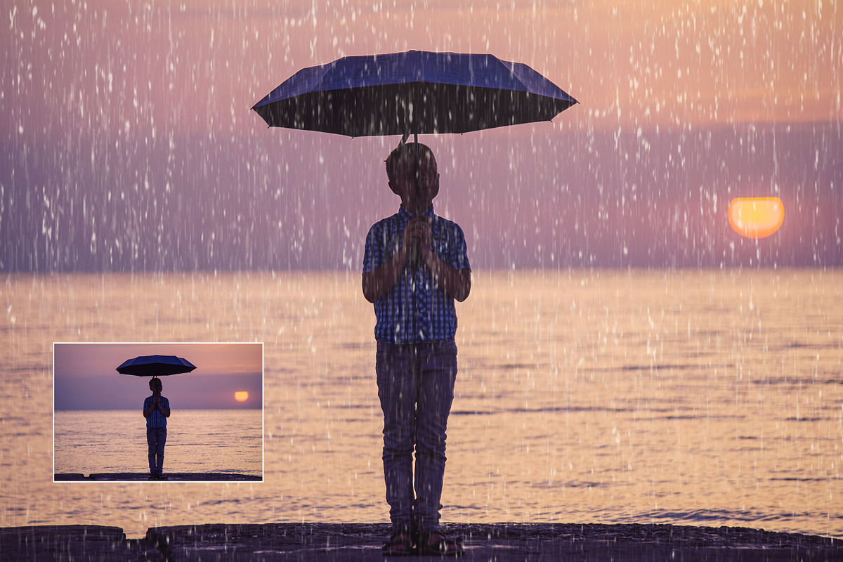 NEW! 30 Rain Brushes for Photoshop, a Brush Add-On by Uplift Actions (Photo 6 of 8)