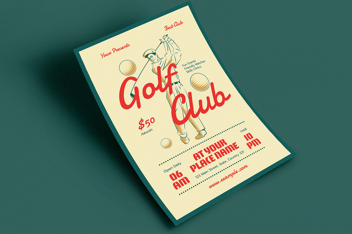 Retro Golf Club Flyer, a Flyer Template by Guuver (Photo 3 of 3)