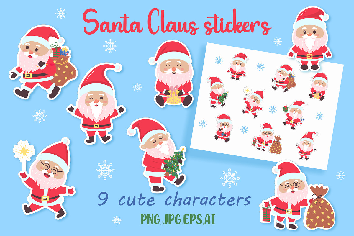 Santa Claus stickers, a Person Illustration by JulyGart (Photo 1 of 4)