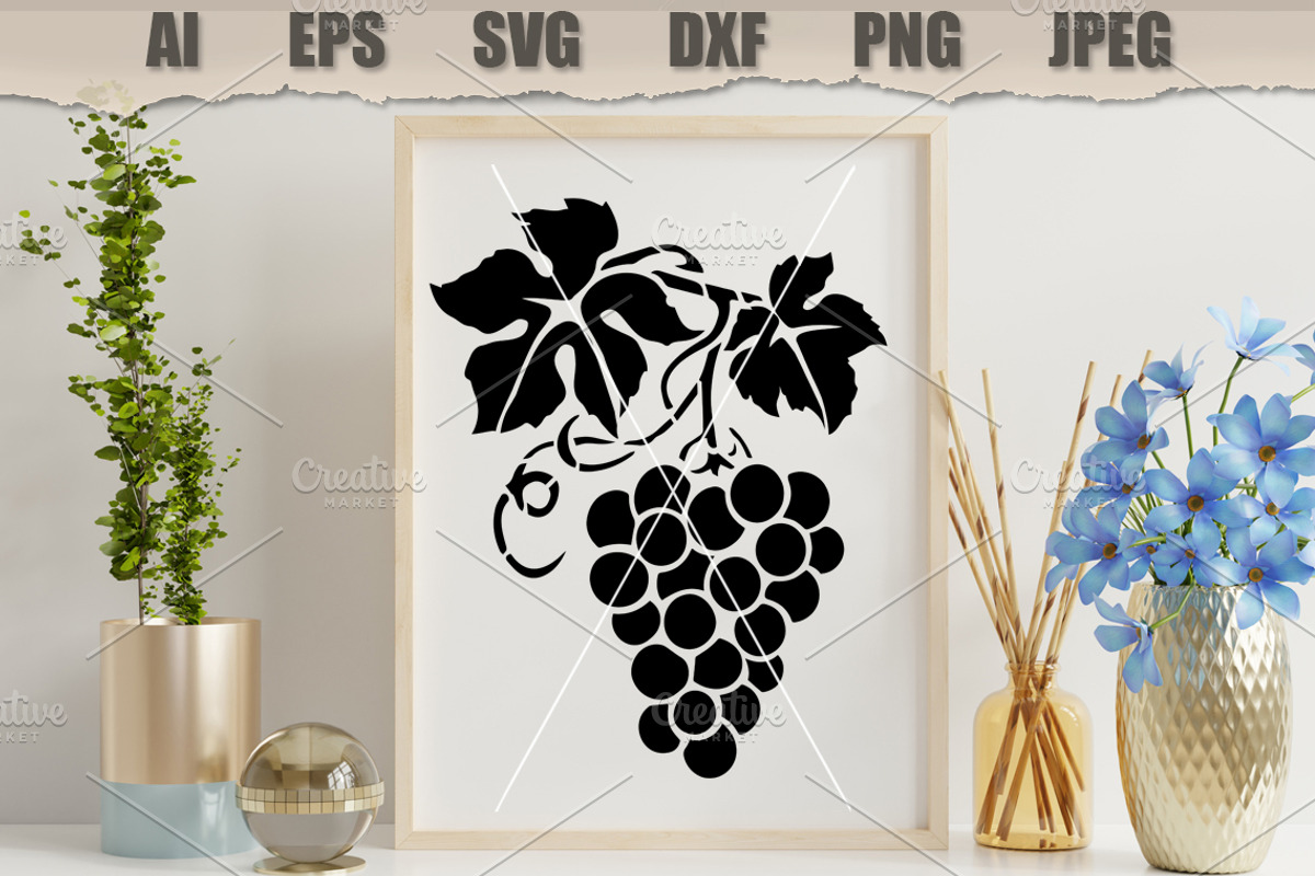 Stencil Grape Cluster, a Decorative Illustration by MARYCRAFTIRIA (Photo 3 of 3)