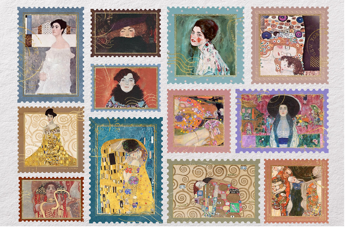 Art Masterpieces Postage Stamps, a Decorative Illustration by Saint aury Studio (Photo 2 of 4)