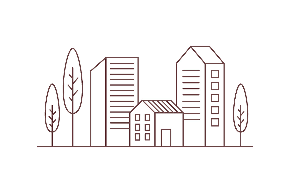 Urban area line art, an Object Illustration by Good Studio (Photo 3 of 3)