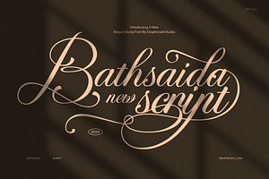Bathsaida Calligraphy Script Font, a Script Font by Graphicxell
