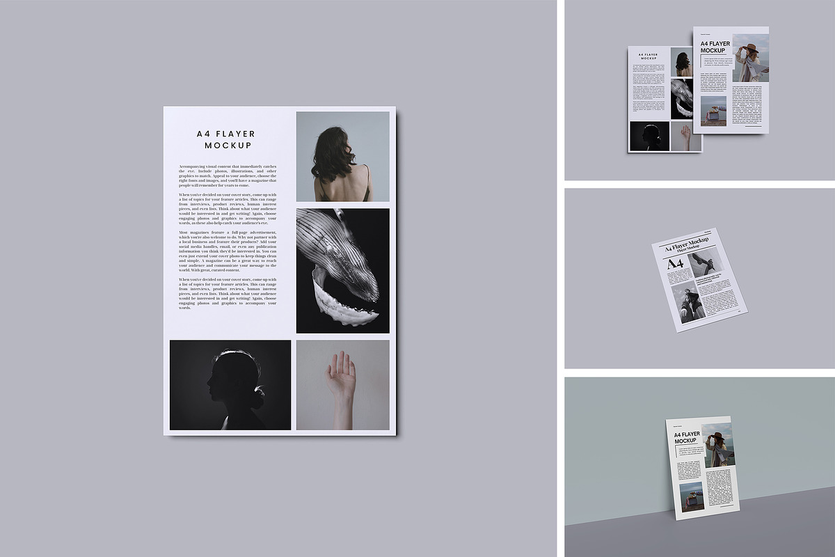 A4 Flyer Mockup, an Advertising Mockup by xavier_studio (Photo 1 of 5)