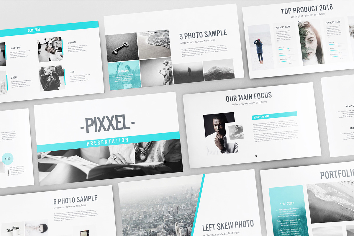 PIXXEL - Keynote Template, a Presentation Template by Shafura