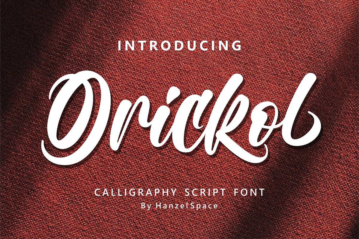 Orickol - Calligraphy Script Font, a Script Font by HanzelSpace Studio (Photo 1 of 8)