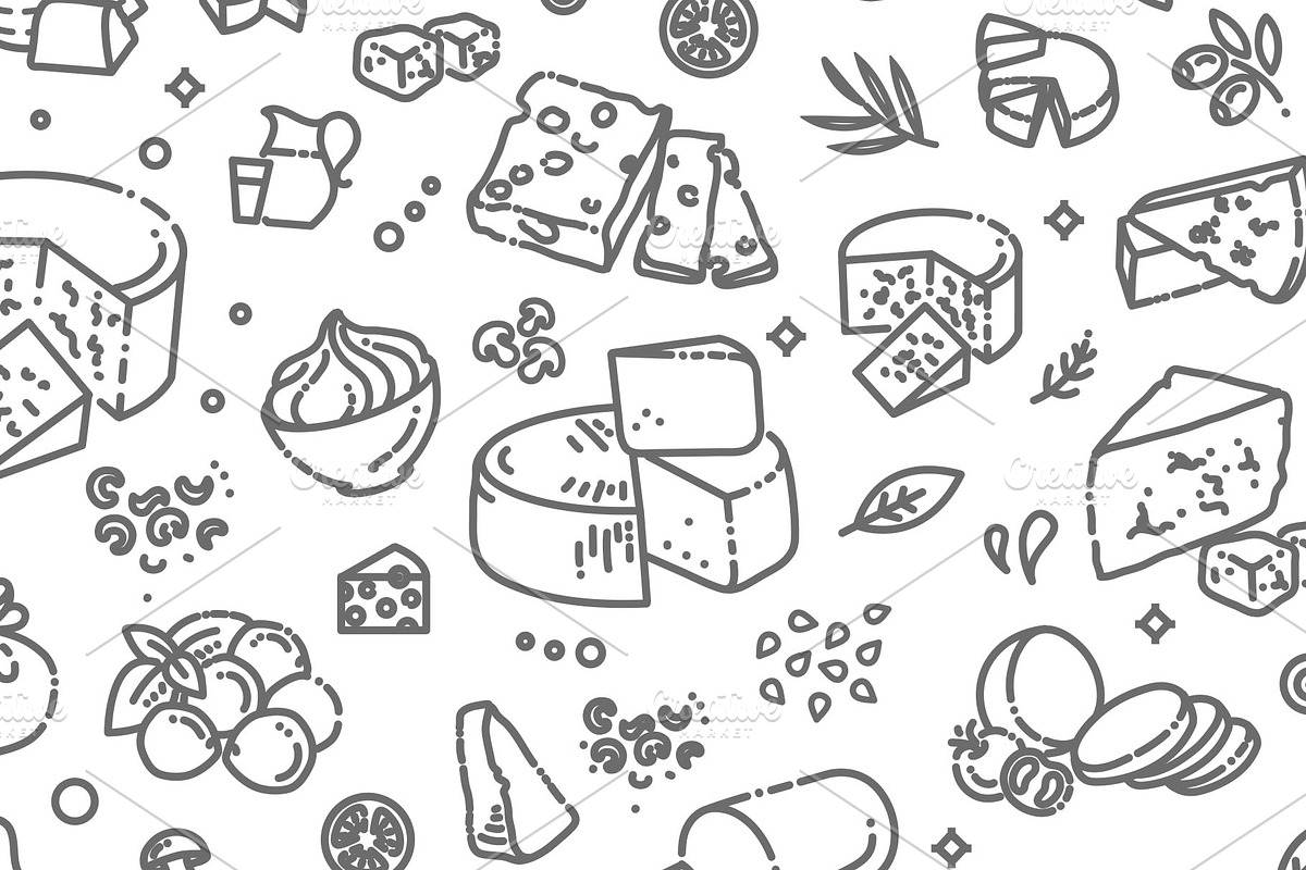 Vector Illustration of Cheese Types, a Food Illustration by Tettygreen (Photo 2 of 3)