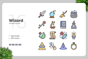 Wizard Colored Icons, an Icon by Upnowgraphic