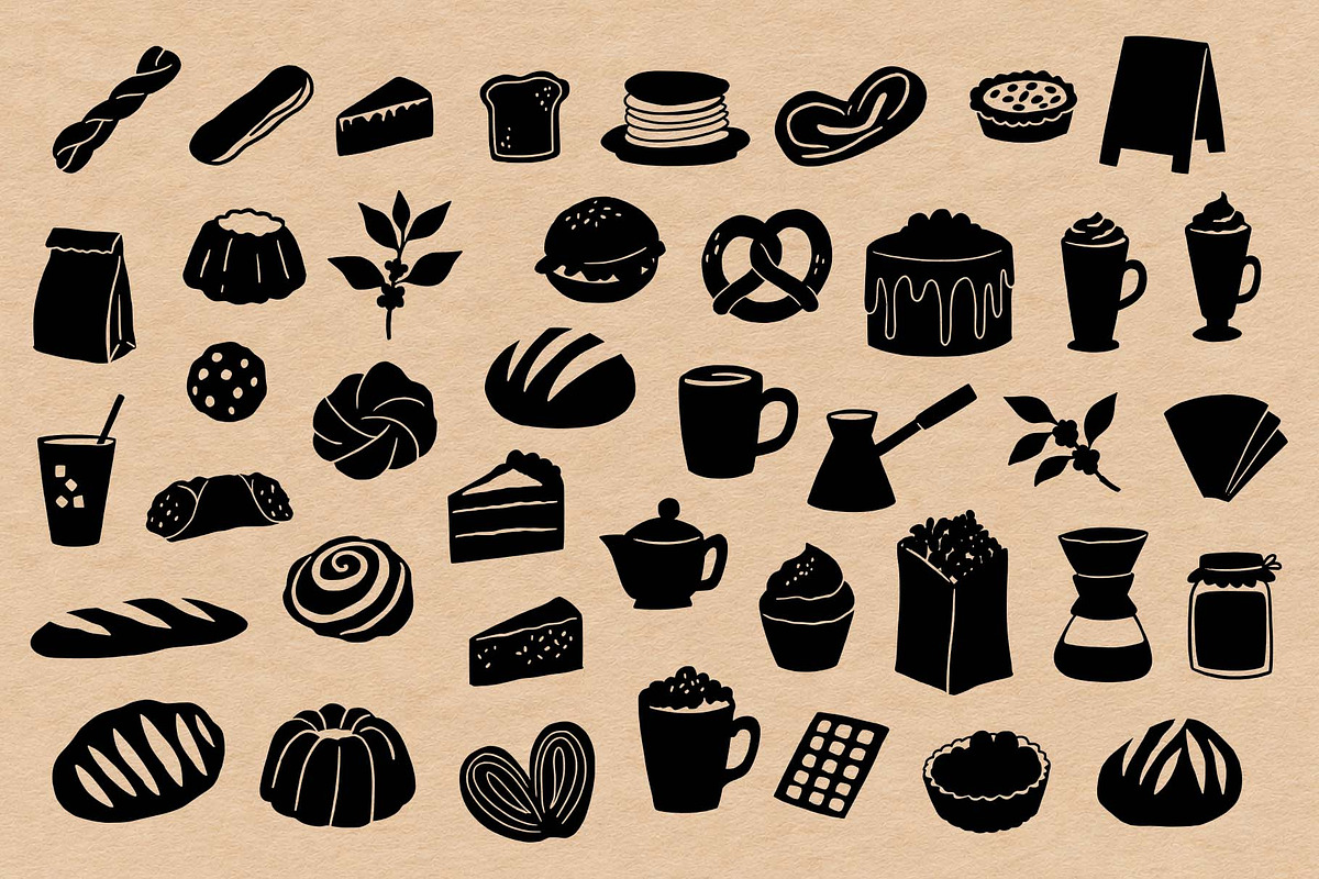 Coffee & Bakery Hand Drawn Clipart, a Food Illustration by Irina Ostapenko (Photo 4 of 10)