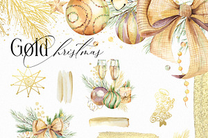 Gold Christmas Watercolor Trend