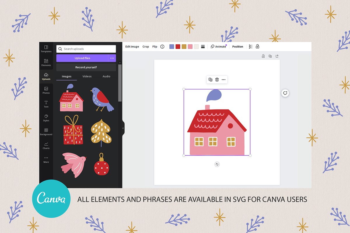 Cheerful Christmas Kit, a Seasonal Illustration by miumiu (Photo 7 of 15)