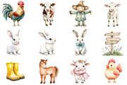 Cute Farm Clipart, an Illustration by CitraGraphics (Thumbnail 3 of 5)