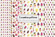 Watercolor Ice Cream Collection, a Decorative Illustration by Olga Alexeenko (Thumbnail 3 of 5)