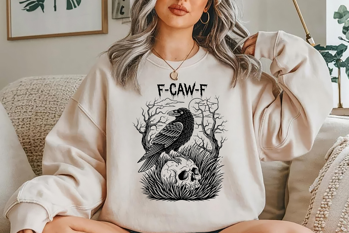 F-Caw-F SVG PNG, Funny Raven Design, a Seasonal Illustration by YA Design (Photo 3 of 4)