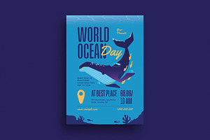 Modern World Ocean Day Flyer, a Flyer Template by Guuver