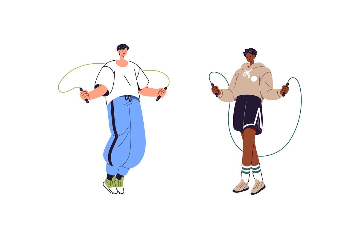 People skipping rope set, pattern, a Sport Illustration by PaperTrident (Photo 6 of 8)