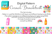 Cereal Breakfast Pattern, a Pattern Graphic by koberstein (Thumbnail 2 of 3)